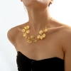 N10854 European and American cross-border jewelry, creative, individual and stylish metal style necklace, ZA Leaf exaggerated individual necklace Specification image